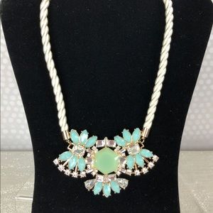 Floral Necklace With Blue & Green Stones